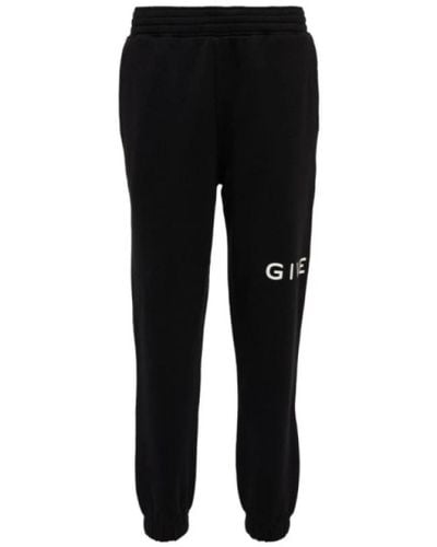 Givenchy Schicke schwarze sweatpants mit kontrastierendem branding