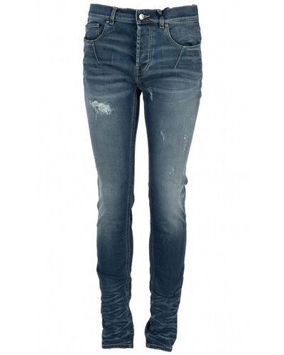 Les Hommes Slim fit jeans mit schmal zulaufendem bein - Blau