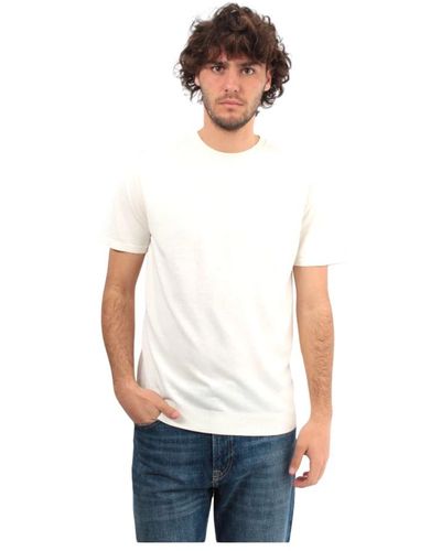 Daniele Fiesoli Weißes kurzarm-crewneck-kompakt-baumwoll-t-shirt