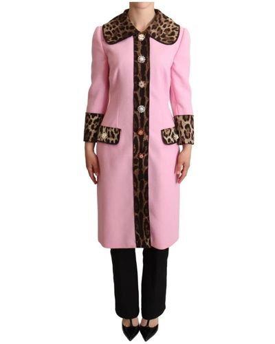 Dolce & Gabbana Single-Breasted Coats - Pink