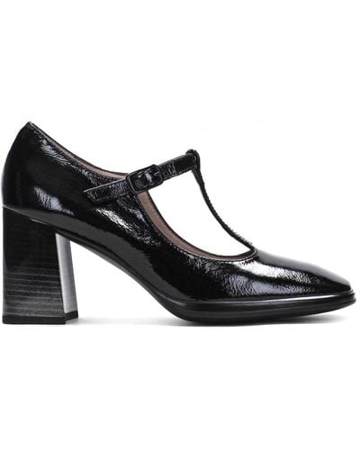 Hispanitas Schuh mit T-Riemen und Blockabsatz im Gradienteneffekt - Schwarz