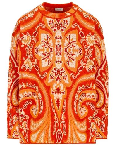 Etro Round-Neck Knitwear - Orange