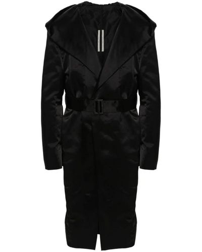 Rick Owens Coats > belted coats - Noir