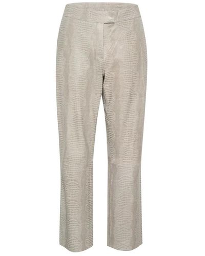 Karen By Simonsen Trousers > leather trousers - Gris