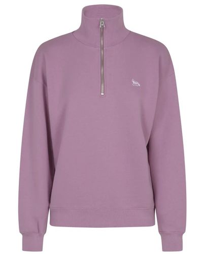 Maison Kitsuné Baby fox patch half zip sweater - Viola