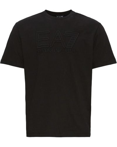 EA7 Stylische t-shirts für männer und frauen - Schwarz