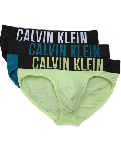 Calvin Klein 3er-pack intense power stretch-baumwollslips - Grün