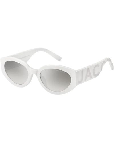 Marc Jacobs Occhiali da sole bianchi grigi lenti grigio mirrorshade argento - Bianco