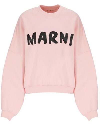 Marni Baumwoll-Sweatshirt mit Logo - Pink