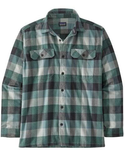 Patagonia Long-sleeved Organic Cotton Midweight Fjord Flannel Shirt - Green
