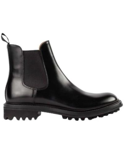 Church's Genie boots in smooth black leather - Negro