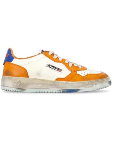 Autry Sneakers in pelle arancione per uomo