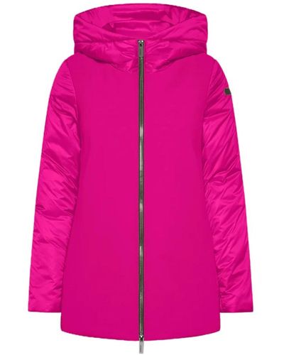 Rrd Kurze hybrid-parka mit kapuze - Pink