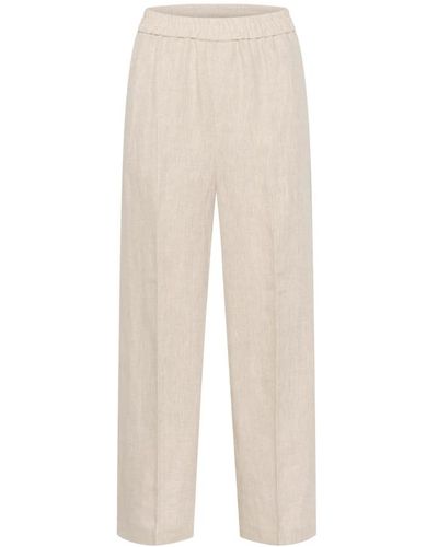Inwear Pantalones anchos de lino haze melange - Neutro