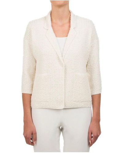 Le Tricot Perugia Tweed Jackets - White