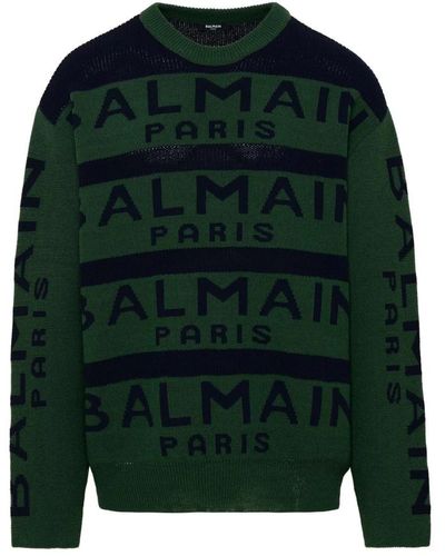 Balmain Rundhals-strickwaren - Grün