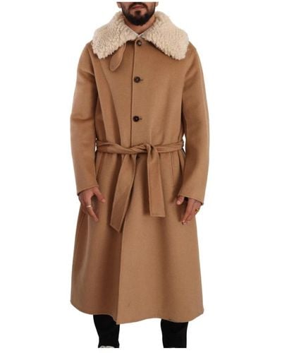 Dolce & Gabbana Belted Coats - Brown