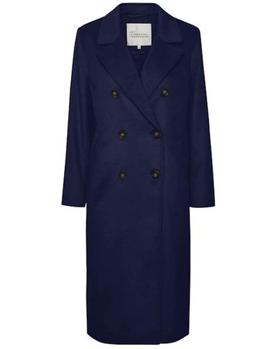 My Essential Wardrobe Double-Breasted Coats - Blue
