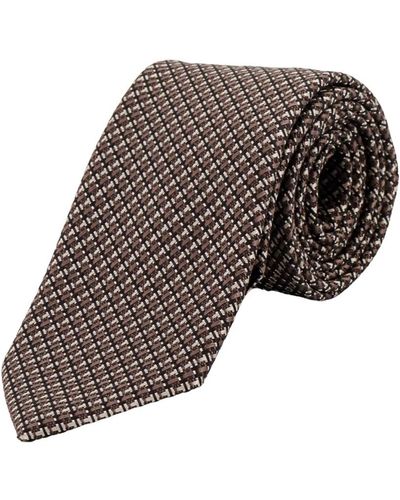 Tom Ford Cravatta in seta con micro-pattern - Marrone