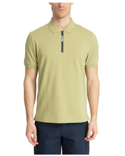 Michael Kors Einfarbiges polo shirt mit reißverschluss und logo-details - Grün