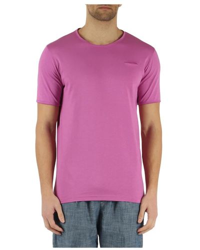 Daniele Alessandrini T-shirt in cotone con taschino frontale - Viola