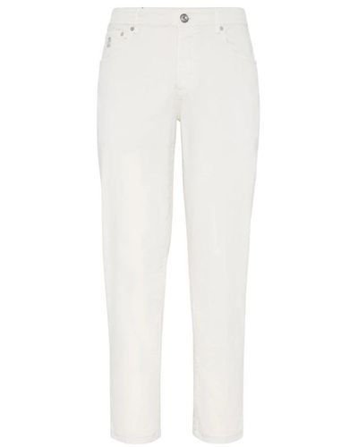 Brunello Cucinelli Slim-Fit Jeans - White