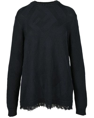 Fendi Round-Neck Knitwear - Black