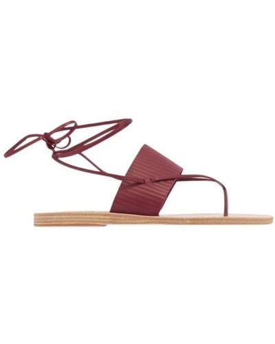 Ancient Greek Sandals Sandali in pelle di ciliegia - Rosso