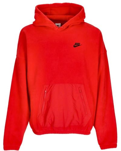 Nike Rot/schwarzer fleece-polar-hoodie