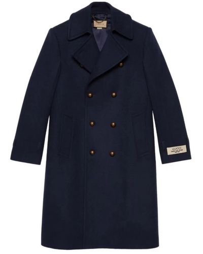 Gucci Double-Breasted Coats - Blue