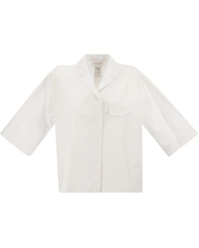 Sportmax Camisa de popelina de algodón acampanada - Blanco