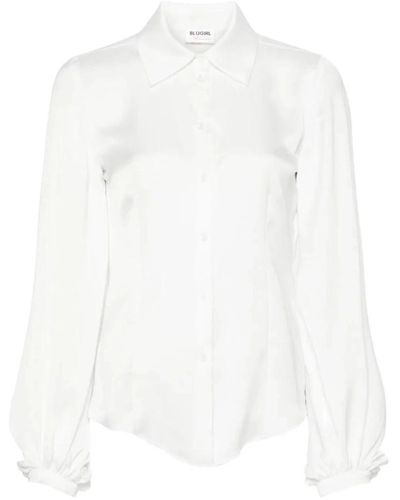 Blugirl Blumarine Avorio hemd,bluse mit ballonärmeln,shirts - Weiß