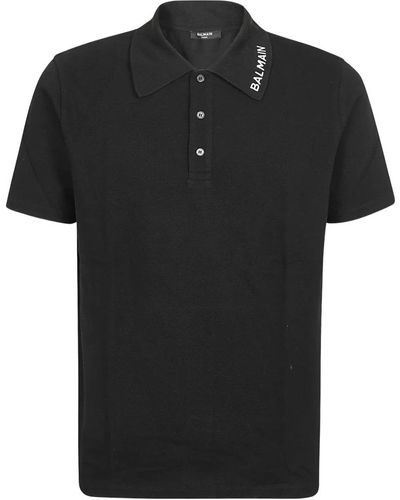 Balmain Polo Shirts - Black