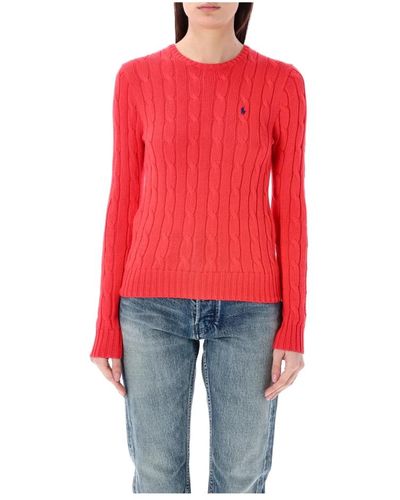 Ralph Lauren Roter cable-knit rundhalspullover