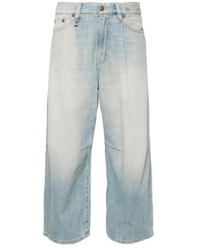 R13 Zerrissene wide-leg jeans - Blau