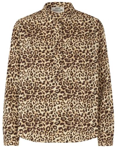 Mads Nørgaard Camicia con stampa leopardo elegante - Neutro