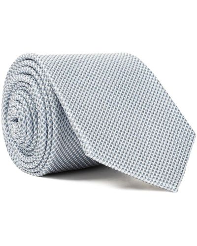 Brioni Cravatta in seta blu cielo bianca - Grigio