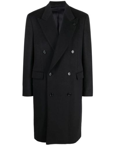 Lardini Double-Breasted Coats - Black