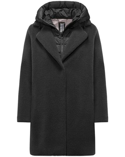 Bomboogie Abrigo de sherpa fleece - mantente cálida y a la moda - Negro