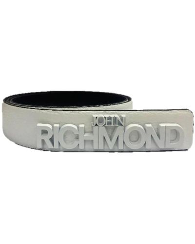 John Richmond Leder gürtel mit logo,leder logo gürtel,luxus leder logo gürtel,leder-logo-gürtel - Schwarz