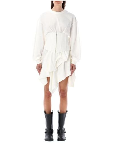 Acne Studios Weiße fleece mini kleid