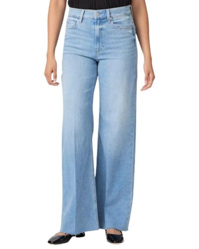 PAIGE Jeans > wide jeans - Bleu