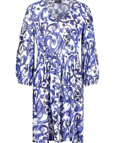Monari Midi Kleid mit Paisley Muster - Blau