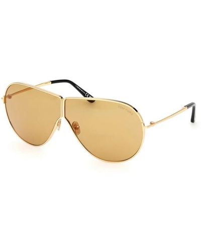 Tom Ford Glänzendes tiefes goldbraune sonnenbrille - Mettallic