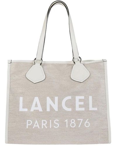 Lancel Naturel/blanc summer large tote bag - Negro