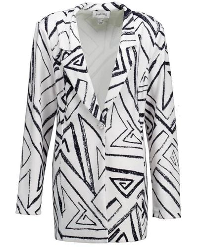 Joseph Ribkoff Elegante blazer con stampa a triangolo per donne - Bianco