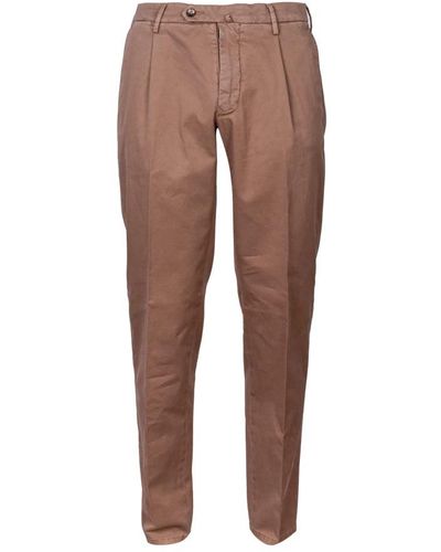 L.B.M. 1911 Trousers > slim-fit trousers - Marron