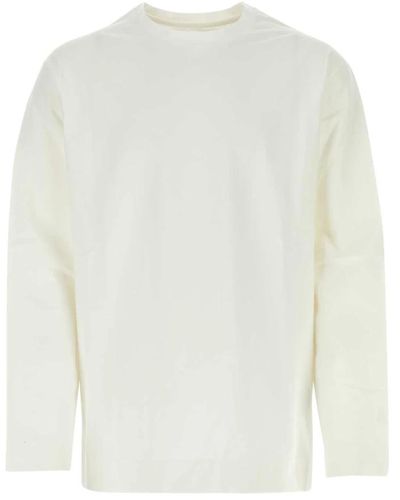 Jil Sander Magliette bianca oversize in cotone elasticizzato - Bianco