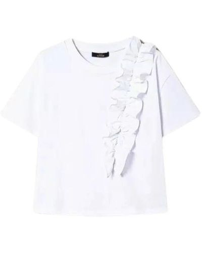 Twin Set T-shirt regular con volant art. 241at2082 - Bianco