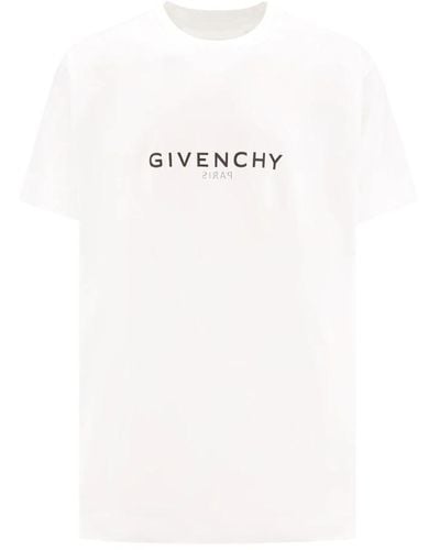 Givenchy Weißes t-shirt mit umgekehrtem druck